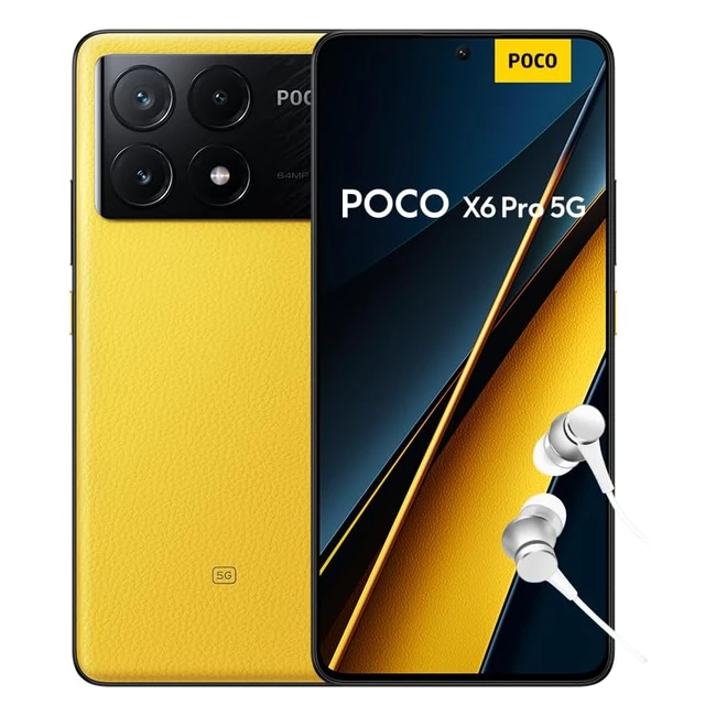 Poco X6 Pro Smartphone 8256GB AMOLED 120Hz 15K Mediatek Dimensity 8300Ultra Triple Cámara 64MP 5000mAh Amarillo