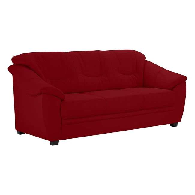 Cavadore 3-Sitzer Savana Ledersofa mit Federkern 198 x 90 x 90 Rot