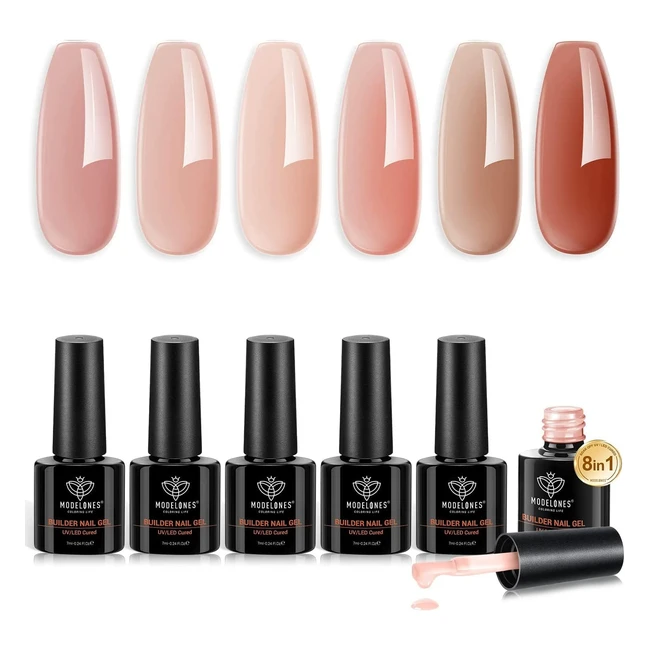 Modelones 8in1 Builder Gel Set - 6 Colors Nail Strengthener