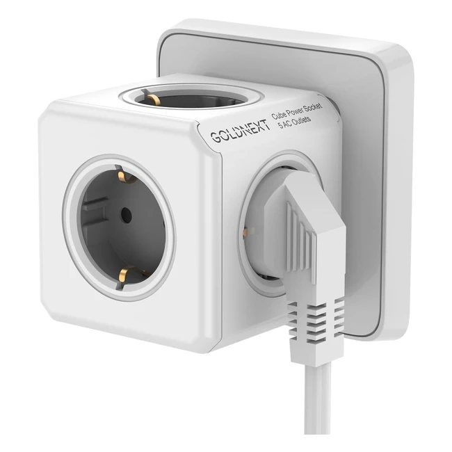Goldnext Multiprise Murale Cube 5 en 1 AC 3680W Chargeur Parafoudre