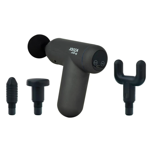 Pistola Masaje Jocca Alta Frecuencia 32 Niveles 4 Cabezales LED USB