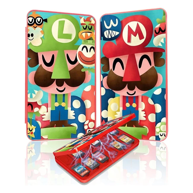 Estuche de Tarjetas de Juego para Nintendo Switch - Visión 3D - Soporte de Tarjeta - Funda de Juegos - Bayinbrook - Ref: 24TF24NS - Mario