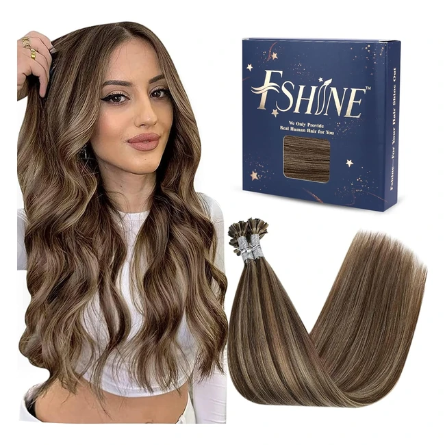 Extension Capelli Veri Castano Medio 50g 50cm Utip Remy 4p27