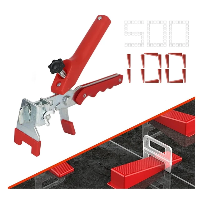 Zawaer Système Nivellement Carrelage 2mm 500 Clips 100 Cales 1 Pince - Kit Niveleur Carrelage Bricolage Professionnels