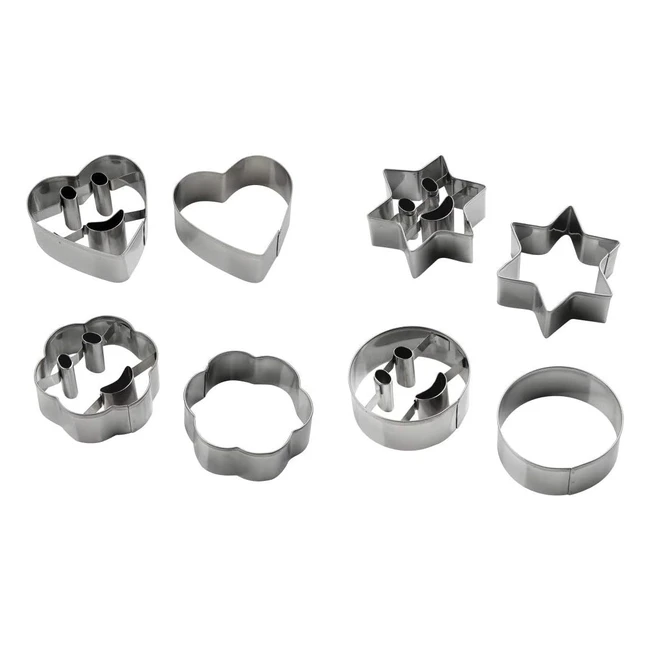 Formine Tagliabiscotti Fackelmann Faccine Sorridenti Acciaio Inox Argento 2 Pezzi