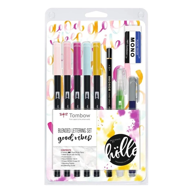 Tombow BSFH2 Set Blended Lettering Couleurs Good Vibes - Feutres Aquarelle ABT Dual Brush Pen