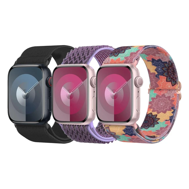 Bracelet tress compatible Apple Watch 38mm 40mm 41mm 42mm 44mm 45mm 49mm homme femme rglable lastique sport iWatch ultra 2 ultra series 9 8 7 6 5 4 3 2 1 se