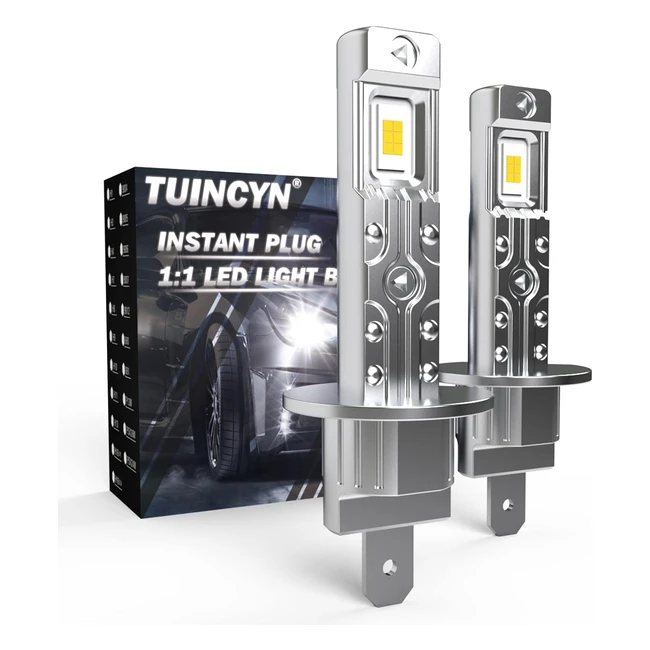Bombilla H1 LED 55W 6500K Blanco 11 Mini Luz Plus 300 Brillo Sper Brillante 12000lm Lmpara de Cruce y Antiniebla Halgena de Repuesto Coche Moto 12V24V H7 Lmparas x2