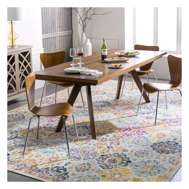 Surya Sicily Vintage Rug 120x170cm Mustard Orange Blue Boho Area Rug