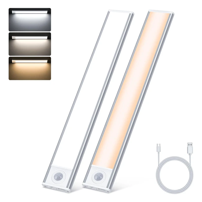 Trumpets 30cm Luz LED con Sensor de Movimiento 2500mAh - Armario con 3 Color 3 Modos USB-C Recargable