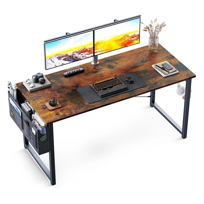 ODK Escritorio de Ordenador Mesa de Estudio con Almacenaje y Gancho para Auriculares - Oficina Dormitorio