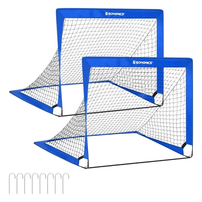 Set 2 Gabbie Calcio Bambini Pieghevole Fibra di Vetro Oxford Poliestere