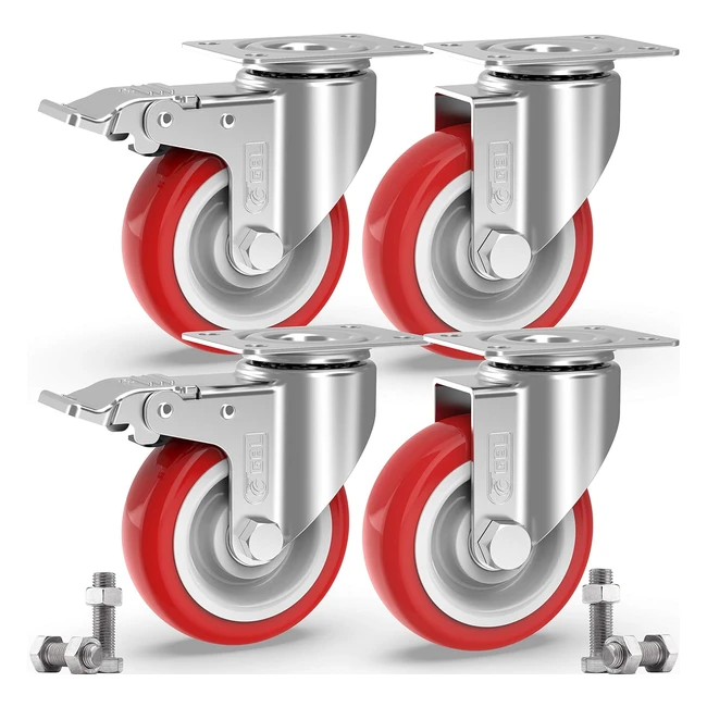 Ruote per mobili GBL con freni 125mm - Portata max 800kg - Rotelle antigraffio - Nero