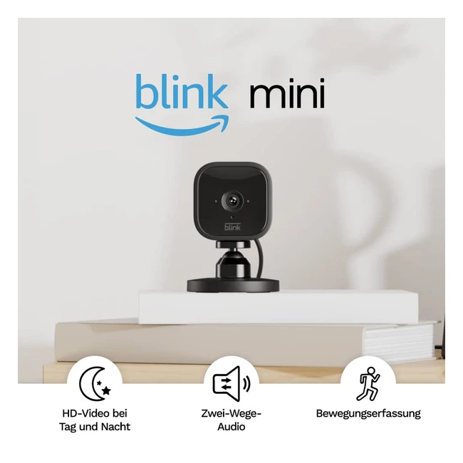 Blink Mini 1080p HD Smart Security Camera - Tag und Nacht Video - Bewegungserkennung - Zwei-Wege-Audio - Einfache Einrichtung - Alexa-fähig - Kostenloser Test - 2 Kameras Schwarz