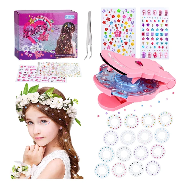 Kit Herramientas de Peinado Semkotree Hair Bedazzler con 420 Gemas Brillantes - Accesorios para el Pelo