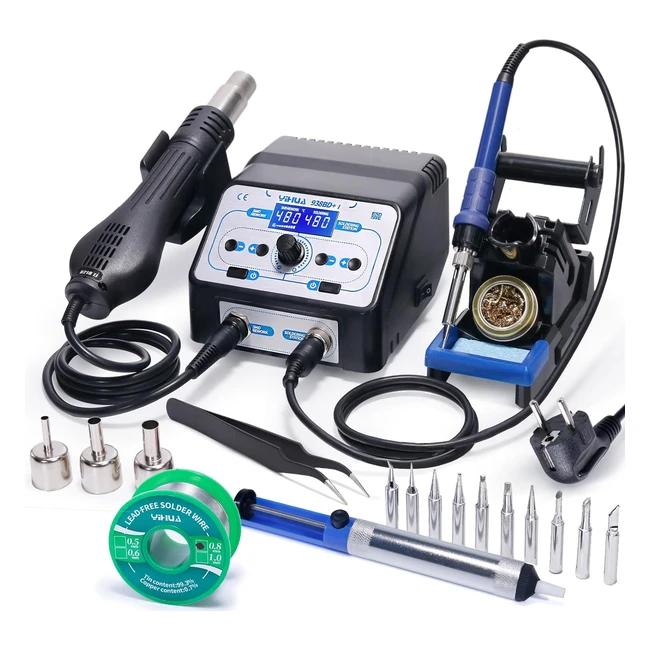 Yihua 938BD Station de soudage et retravail air chaud 2en1