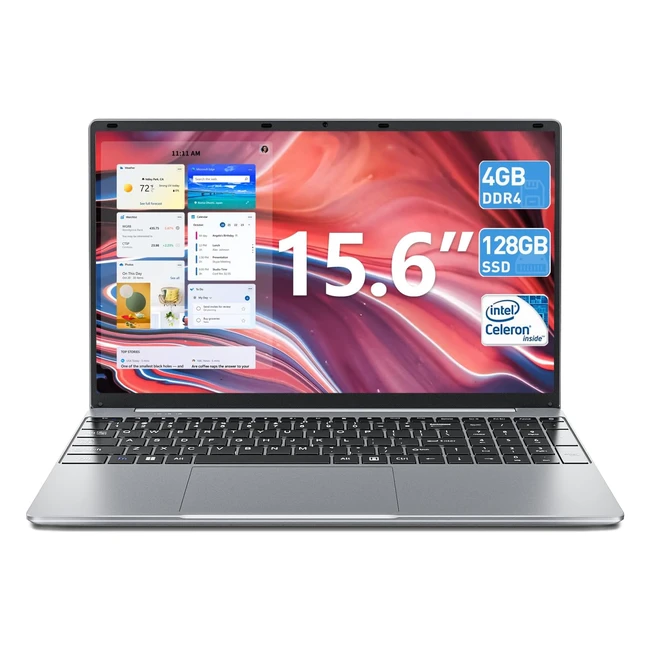 Portátil 15.6' 4GB DDR4 128GB SSD N4000 Celeron Doble Núcleo 2xUSB 3.0 WiFi Bluetooth 4.2 HD 1366x768