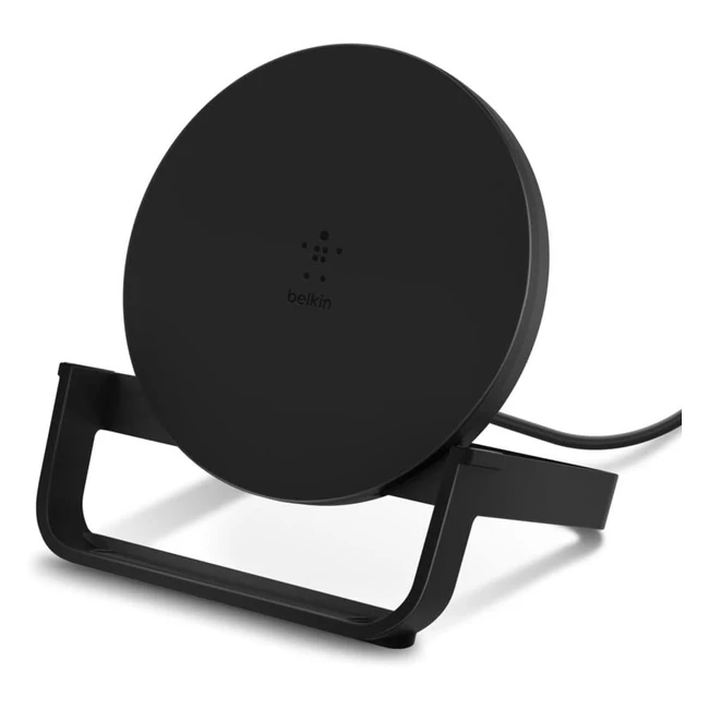 Belkin BoostCharge Wireless Charging Stand 10W QICertified Fast Charger for iPhone Samsung Google Black