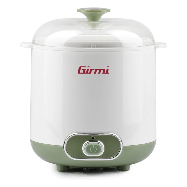 Yogurtiera Elettrica Girmi YG02 con Accessori per Yogurt Greco 15 Litri - Bianco/Verde