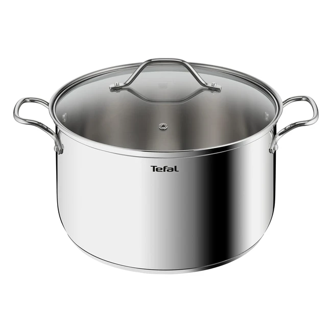 Tefal Intuition XL Marmite Inox 28 cm 8 L Induction 5 ans - Acier Inoxydable 18/10 - Taille XL - Poignées Robustes - Couvercle Verre B8646404