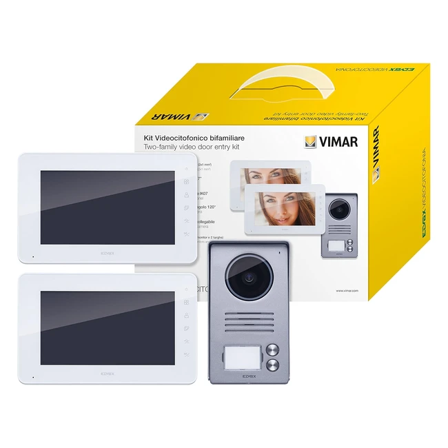 Kit videocitofono bifamiliare Vimar K40911 - Monitor 7' touch, 2 videocitofoni, alimentatori inclusi