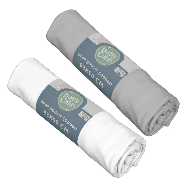 Lot 2 Draps Housse Berceau Bio Babycalin 83x50 cm - 100% Coton Bio