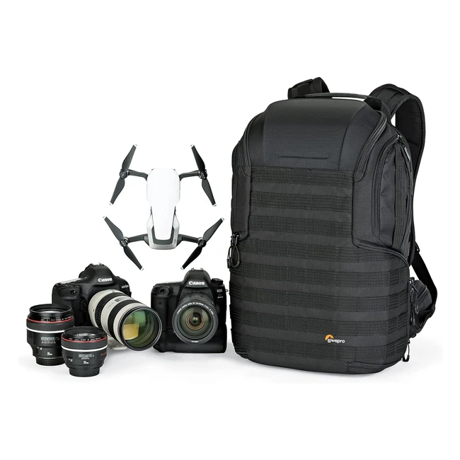 Sac dos photo Lowepro ProTactic 450 AW II avec tissu recycl pour reflex Canon/Sony/Nikon, hybride PC portable jusqu 15 et drone DJI Mavic LP37177GRL