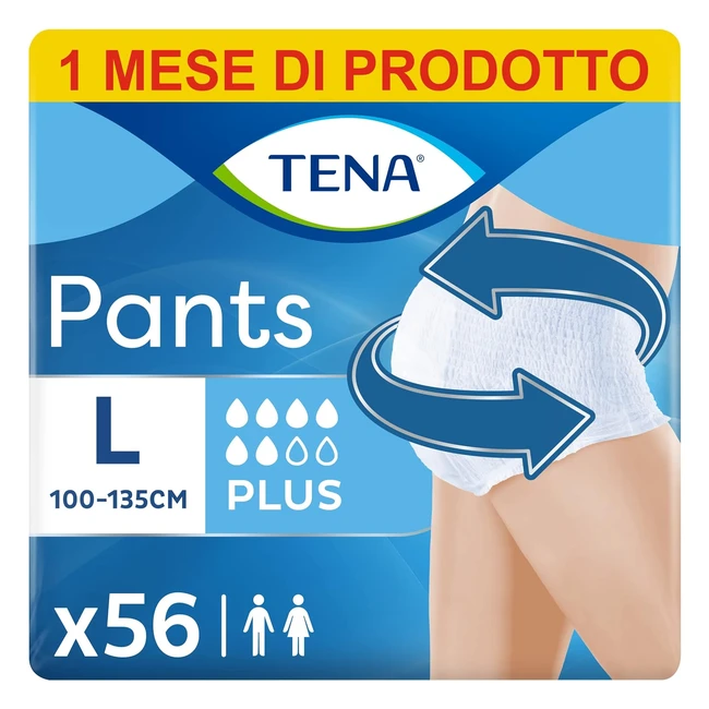 Tena Pants Plus Large L Pacco Scorta Mensile - Mutandine Assorbenti Unisex 4 Confezioni x 14 Pezzi