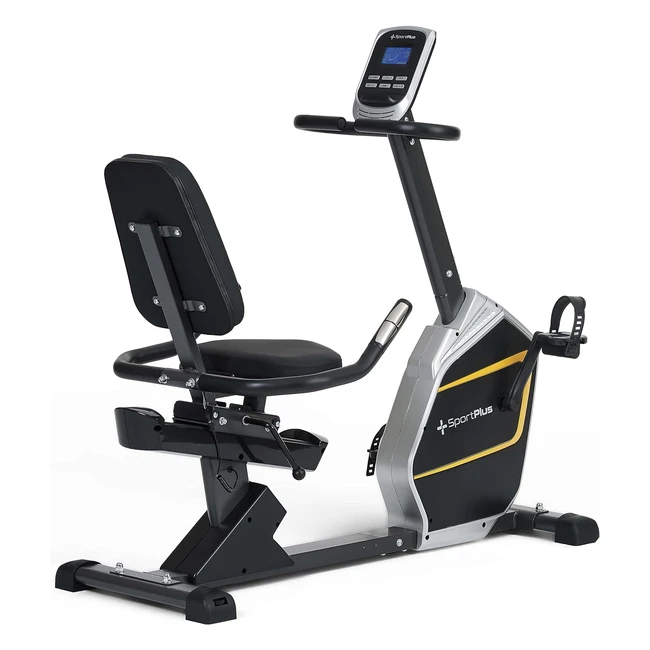SportPlus Liegeheimtrainer Fahrrad Heimtrainer Ergometer 24 Widerstandsstufen LCDDisplay