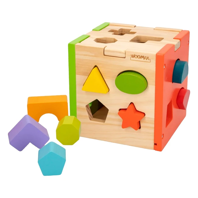 Cubo actividades encajar piezas madera Woomax 42139 - Juguete educativo