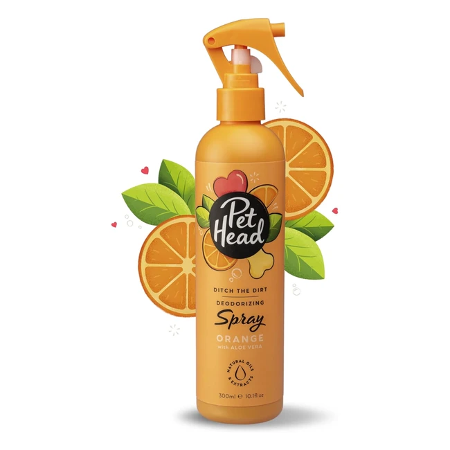 Spray désodorisant pour chien 300ml Ditch the Dirt - Parfum d'orange - Élimine les odeurs - Toilettage professionnel