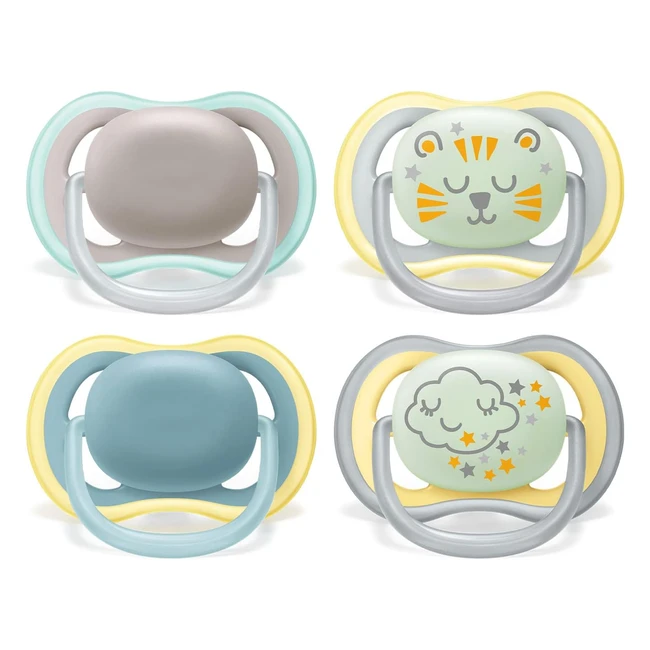 Philips Avent Confezione 4 Succhietti Ultra Air Leggeri Traspiranti SCF34943