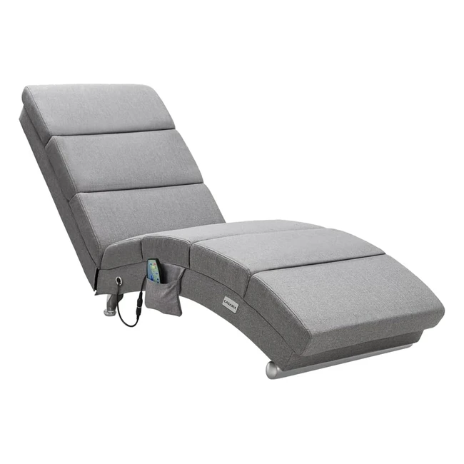 Casaria Relaxliege XXL Massage Heizfunktion 186x89x55cm Ergonomisch Stoff Gepolstert 180kg Belastbarkeit Grau