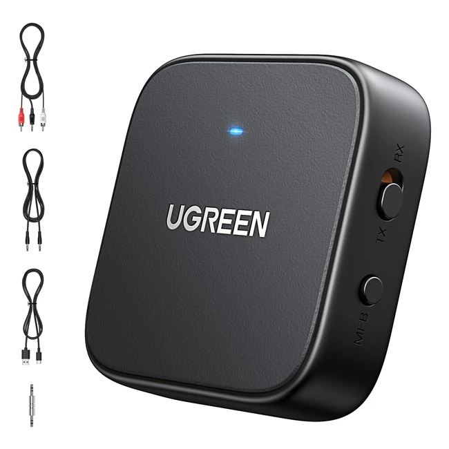 UGREEN Metteur Bluetooth 52 Récepteur Transmetteur Bluetooth TV 2 en 1 Adaptateur Audio Bluetooth avec Jack 3.5 mm Aux pour Casque Écouteurs Haut-parleur Enceinte Barre de Son