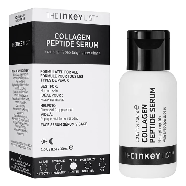 The Inkey List Collagen Peptide 30ml | Plump & Firm Skin | Reduce Fine Lines & Wrinkles