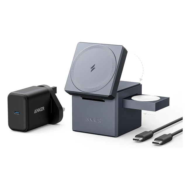 Anker 3in1 Cube Magsafe 15W Fast Charging Station for Apple Watch iPhone Airpods Pro