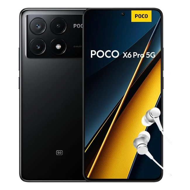 Poco X6 Pro 5G Smartphone 8 256 GB ohne Vertrag 120 Hz 6,67 Zoll 15 K AMOLED Display 64 MP OIS Triple Kamera 5000 mAh 67 W Turbo Charge Dual SIM Schwarz