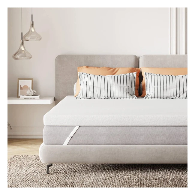 Sweetnight Topper Memory Foam Singolo 140x200 - Altezza 10 cm - Alta Resilienza - Rimovibile e Lavabile Bianca