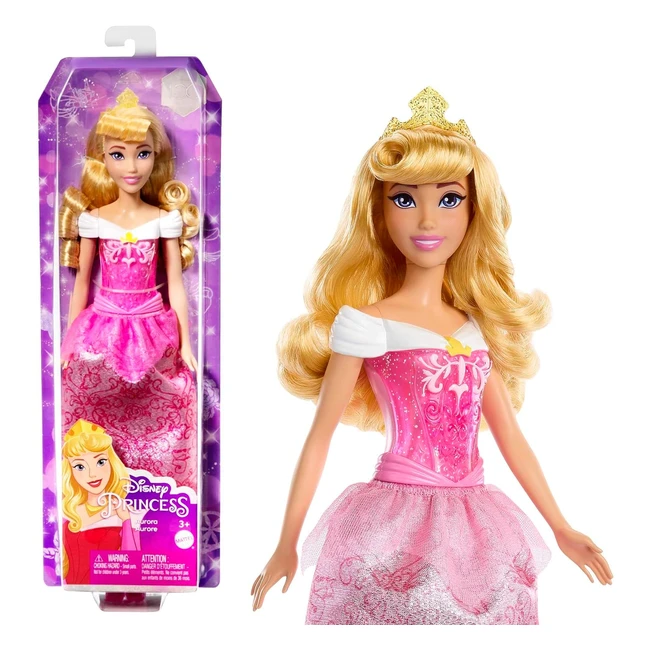 Bambola Disney Princess Aurora con Capi e Accessori Scintillanti - Giocattolo per Bambini 3 Anni HLW09