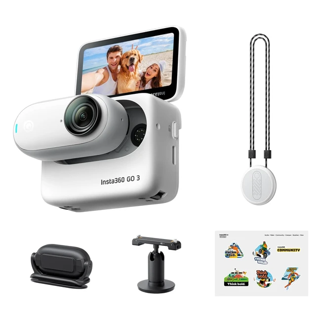 insta360 go 3 128gb offizieller Stickersatz klein leicht Action-Kamera tragbar vielseitig freihändig POV anbringbar überall Stabilisierung wasserdicht für Reisen Sport Vlogs