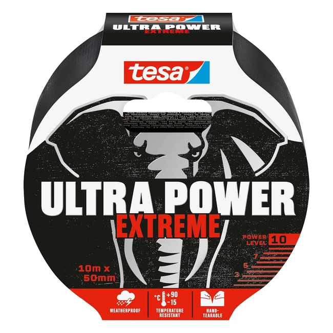 Cinta de Reparación Tesa Ultra Power Extreme - Fijación Extrafuerte - Resistente al Clima - 10m x 50mm