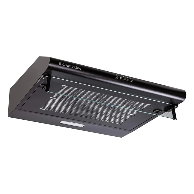 Russell Hobbs RHVSRCH602B 60cm Wide Visor Cooker Hood Black - Max Extraction Rate 180m3/h