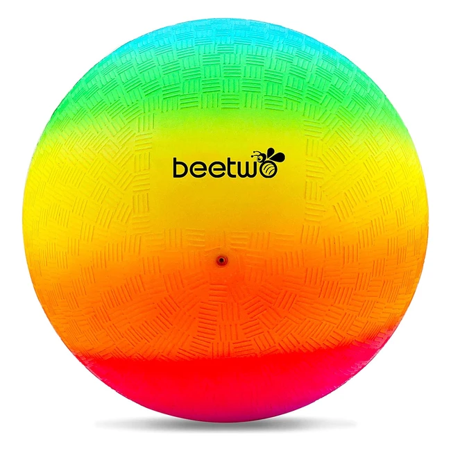 Bouncy Kickball PVC Kinder Spielball Multicolor Regenbogenball Kinder Fußball Softball Kinderball für drinnen und draußen 85 Zoll Regenbogen