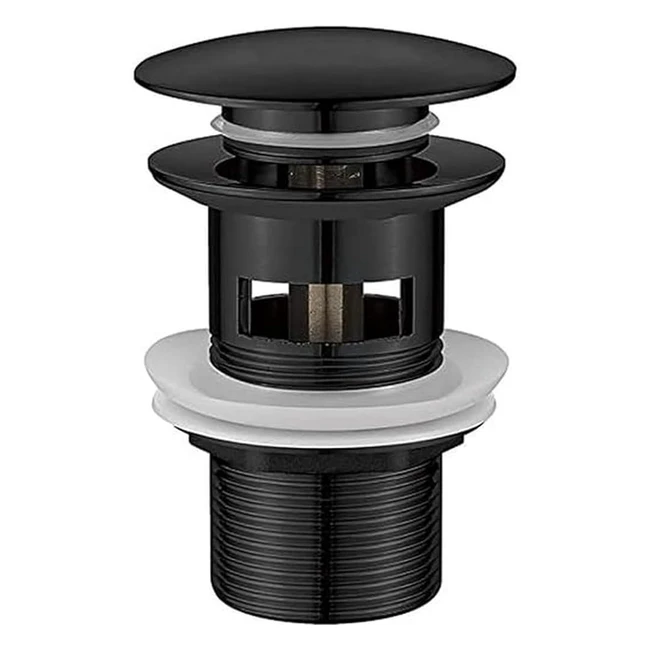 Bonde lavabo Ibergrif M20502B avec trop-plein pop-up noir - Résistant aux rayures et à la corrosion