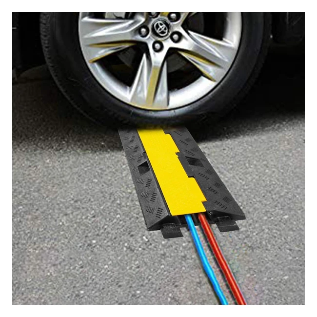 BestEquip Kabelschutzmatte 3 Stck 2 Kanal 101 x 25 x 5 cm - Überfahrschutz für Kabel - Kabelbrücke aus Gummi