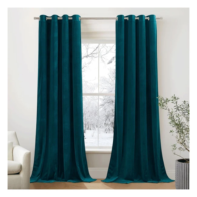 Pony Dance Rideau Bleu Canard Velours Lourd Anti Froid Enfant Chambre Opacit Dcoration L 132 x H 260 cm