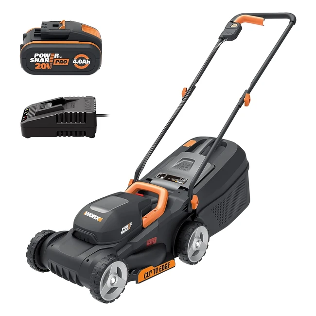 Worx WG730E Akkurasenmäher 20V - Kraftvoller bürstenloser Motor - Ideal für Gärten bis zu 200m² - 30cm Schnittbreite - Cuttoedge - 3 einstellbare Schnitthöhen