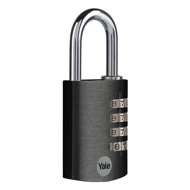 Yale Lucchetto Alluminio Combinazione YE3CB381311BK Nero 38mm Acciaio 4 Cifre