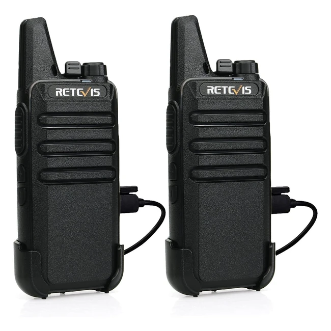 Retevis RT622 Walkie Talkie Mini Portatile PMR446 16 Canali Professionali Ricetrasmittenti Lunga Distanza Mani Libere Vox Walkie Talkie Ricaricabile per Ciclismo Escursioni Nero