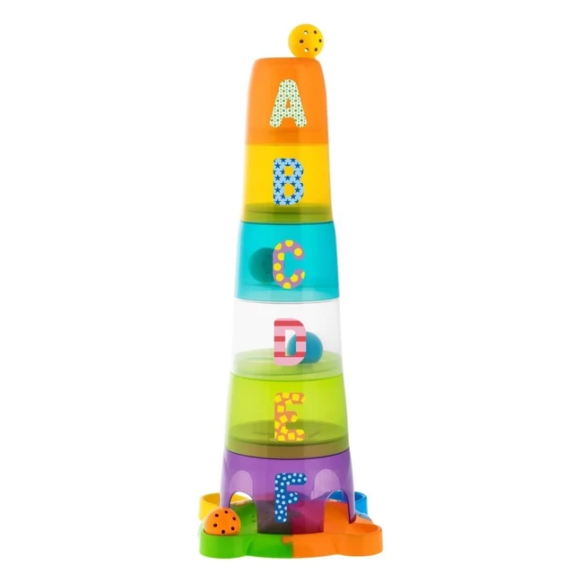 Torre Apilable Chicco 62cm - Incluye 6 Bolas y 6 Cubos - Bebés y Niños 1 Año